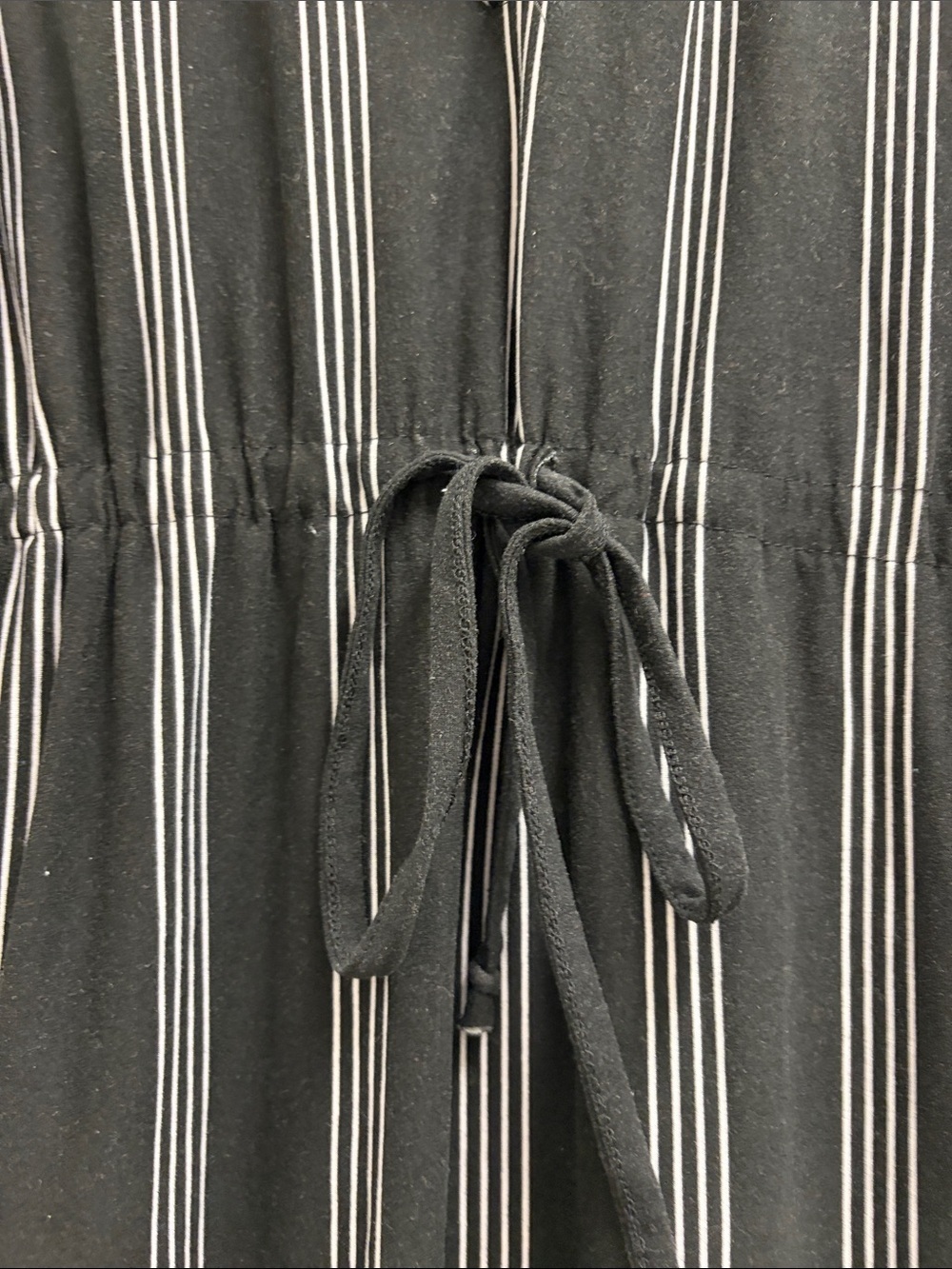 Derek Heart Maternity Black and White Vertical-Stripe Drawstring Dress Small - Picture 5 of 10